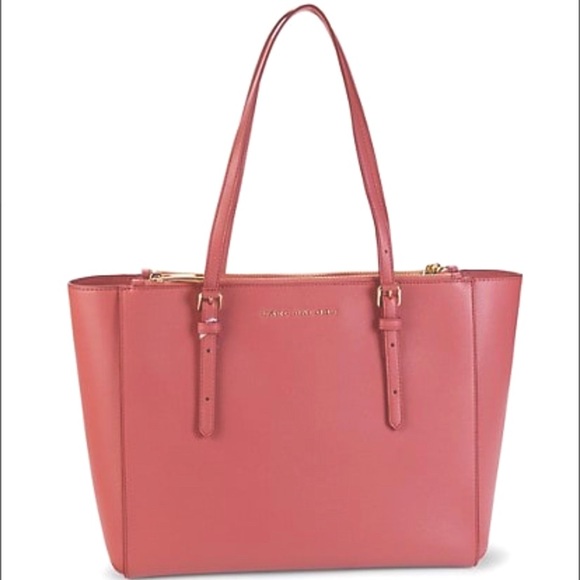 MARC JACOBS LARGE COMMUTER LEATHER TOTE( color salmon/pink) - Picture 5 of 12